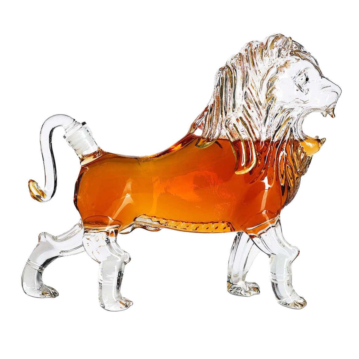 Lion Animal Whiskey and Wine Decanter The Wine Savant - Beautiful Profile of A Lion 500ml - Whiskey, Wine Scotch or Liquor Decanter-0