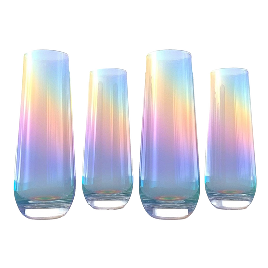 Iridescent Luster Pearl Radiance Set of 4 Wine Glasses 10oz - Radiant and Nostalgic Large Red or White Wine Glass, Entertaining An Ethereal Experience-0