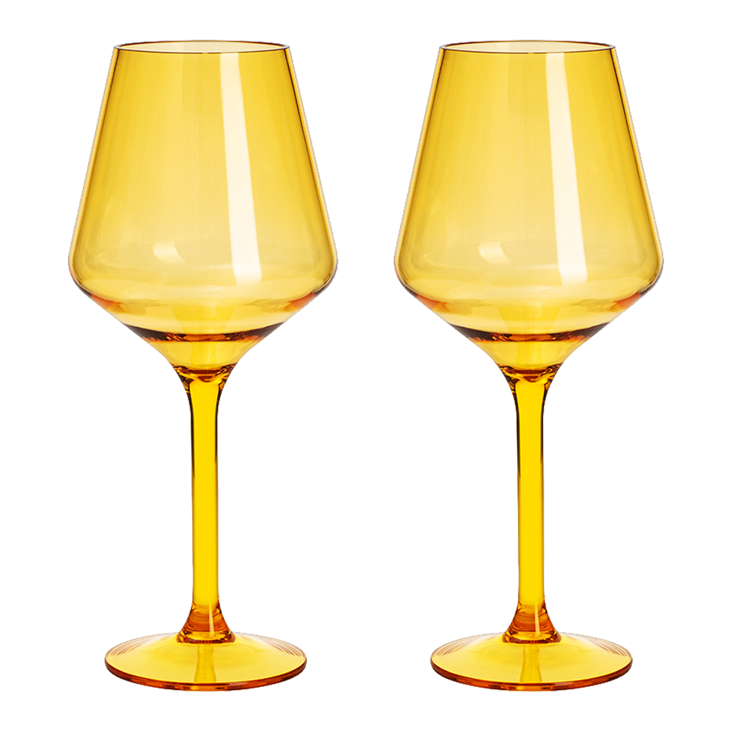 Floating Wine Glasses for Pool - Set of 2-15 OZ Shatterproof Poolside Wine Glasses, Tritan Plastic Reusable Stemware, Beach Outdoor Cocktail, Wine, Champagne, Water Glassware Spring Summer (Yellow)-0