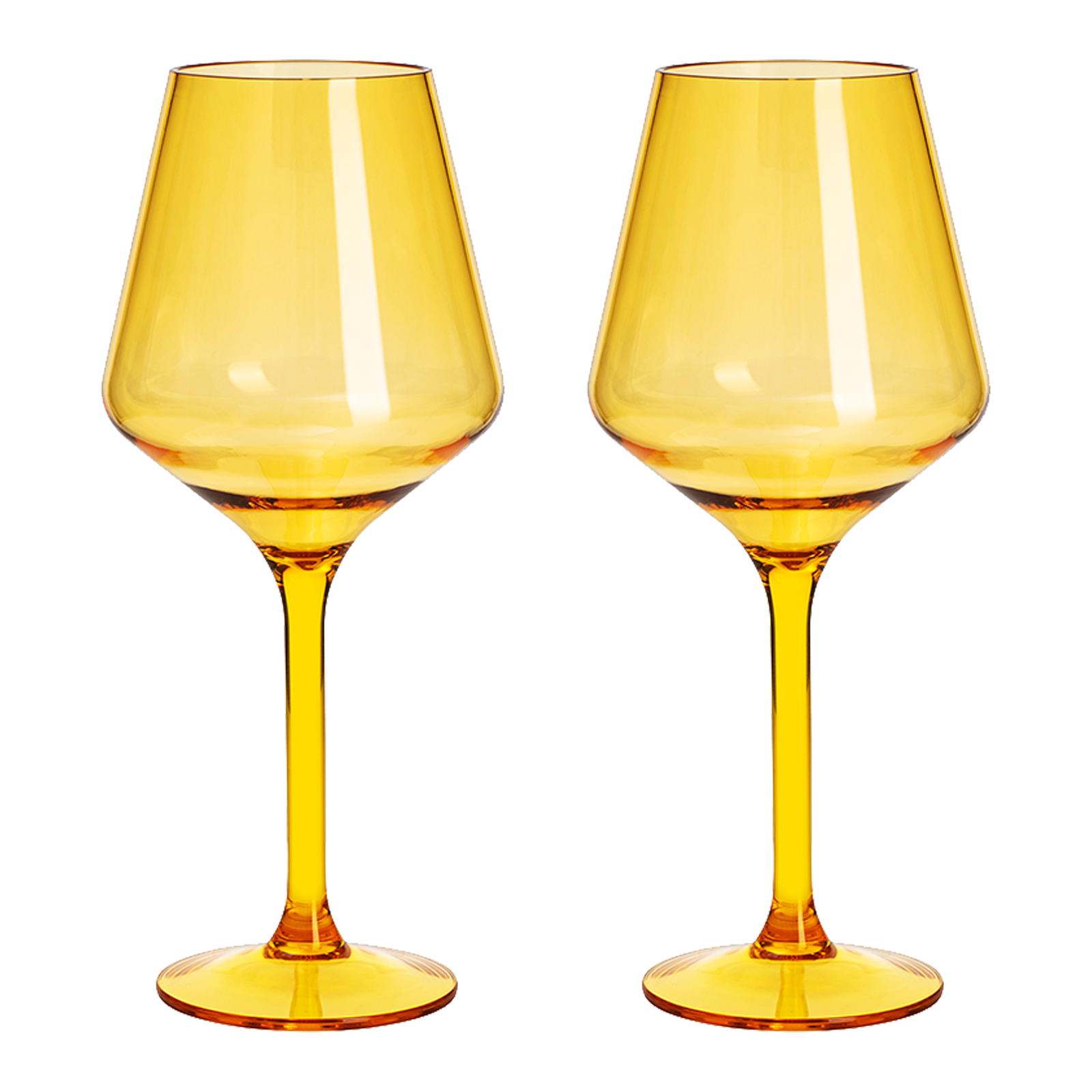 Floating Wine Glasses for Pool - Set of 2-15 OZ Shatterproof Poolside Wine Glasses, Tritan Plastic Reusable Stemware, Beach Outdoor Cocktail, Wine, Champagne, Water Glassware Spring Summer (Yellow)-0