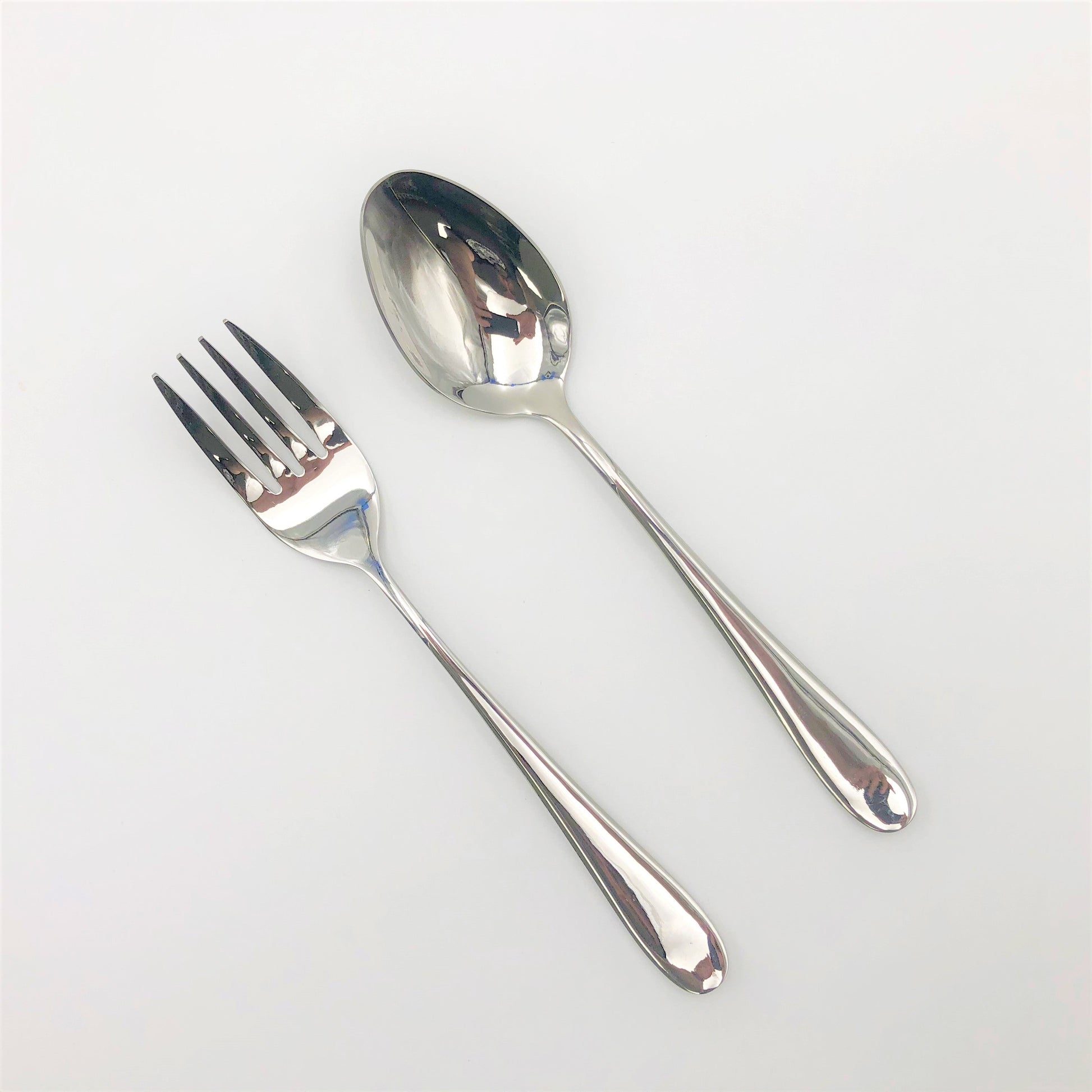 Stainless Steel Serving Fork And Knife Set Of 2 Pieces Great For Entertaining-0