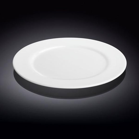 Set Of 6 Professional Rolled Rim White Dinner Plate 10" inch | 25.5 Cm-0