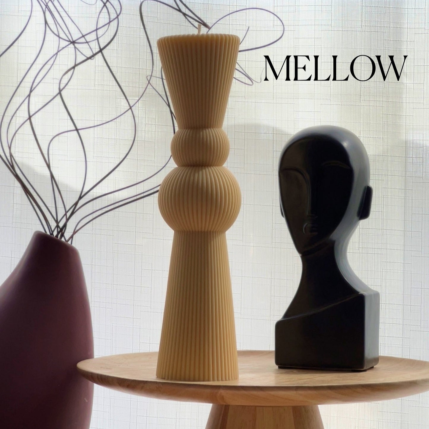 Big Chess Ribbed Pillar Candle-3