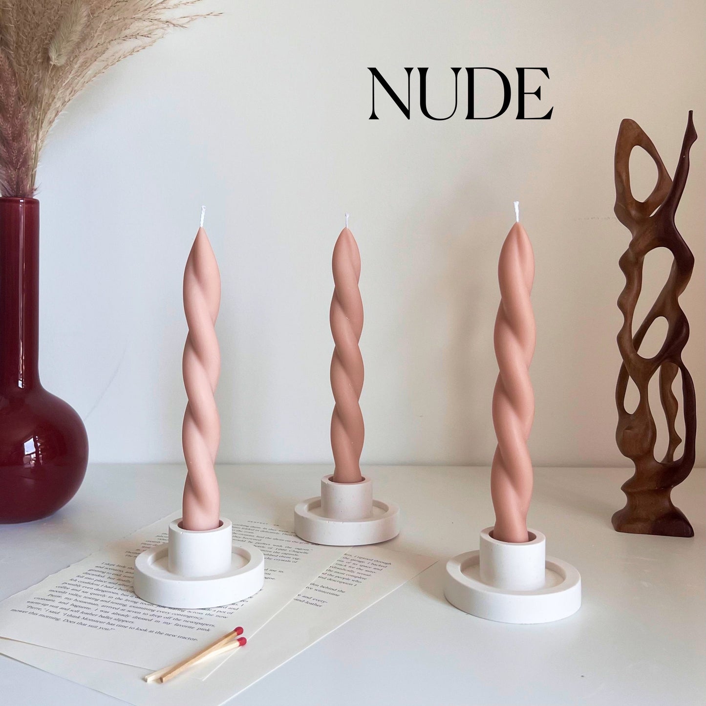 Short Twisted Taper Candle-1