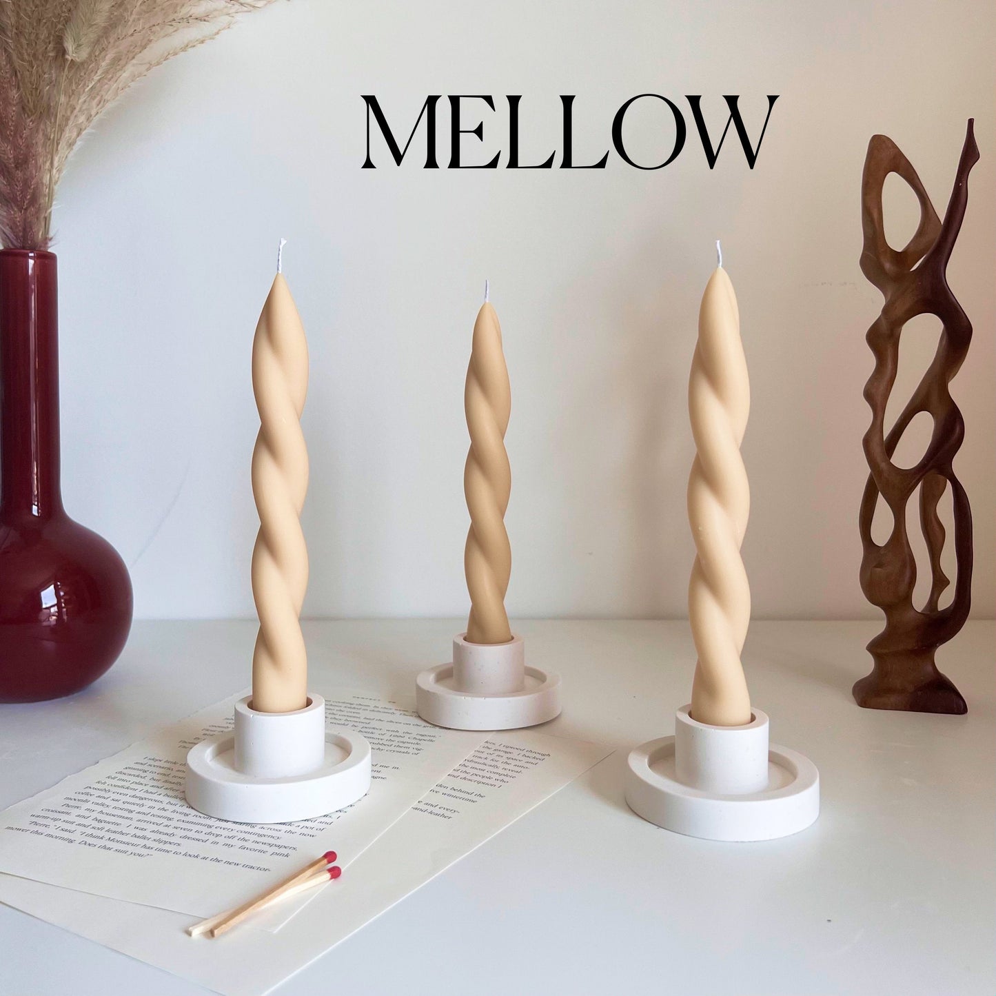 Short Twisted Taper Candle-3