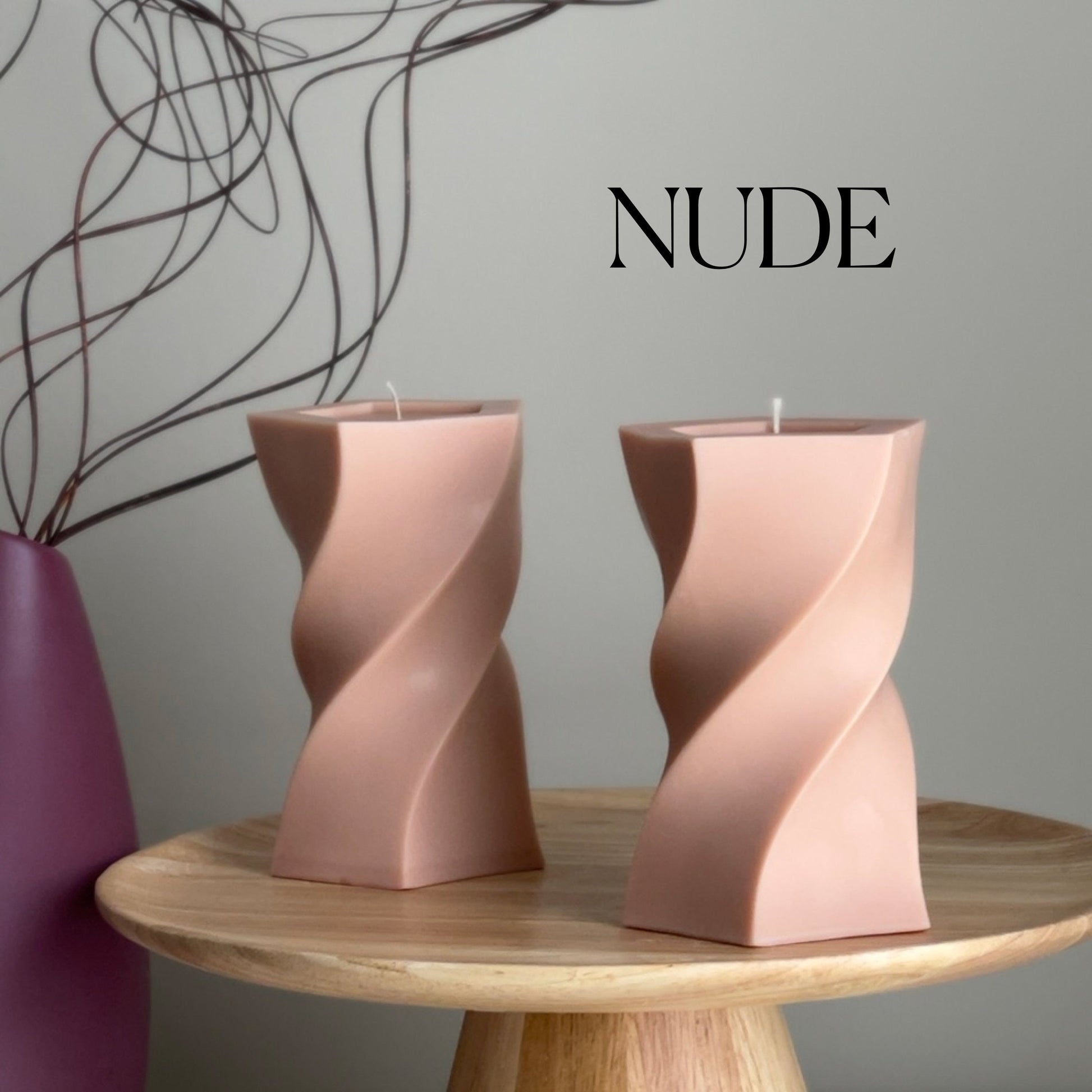 Unique Design Wavy Tall Pillar Candle-1