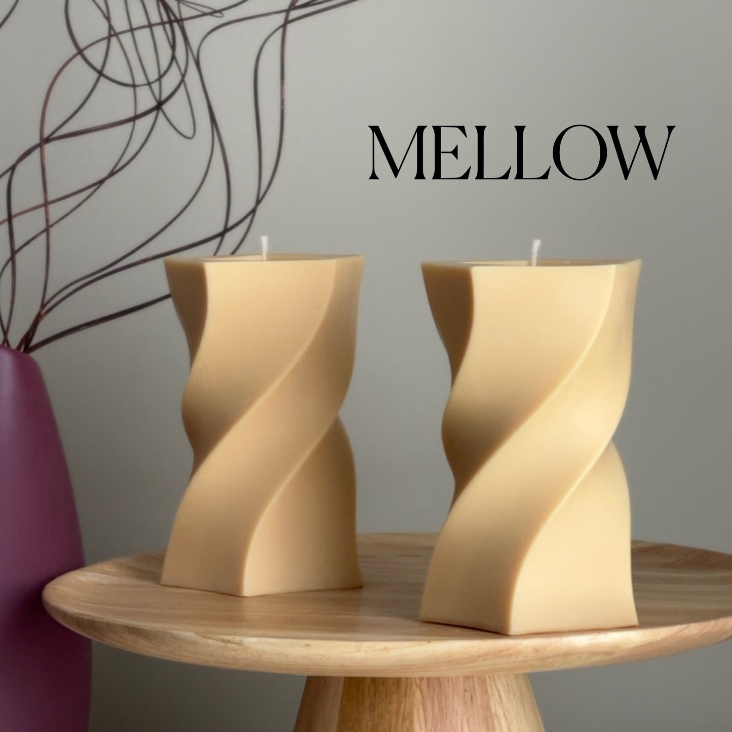 Unique Design Wavy Tall Pillar Candle-3
