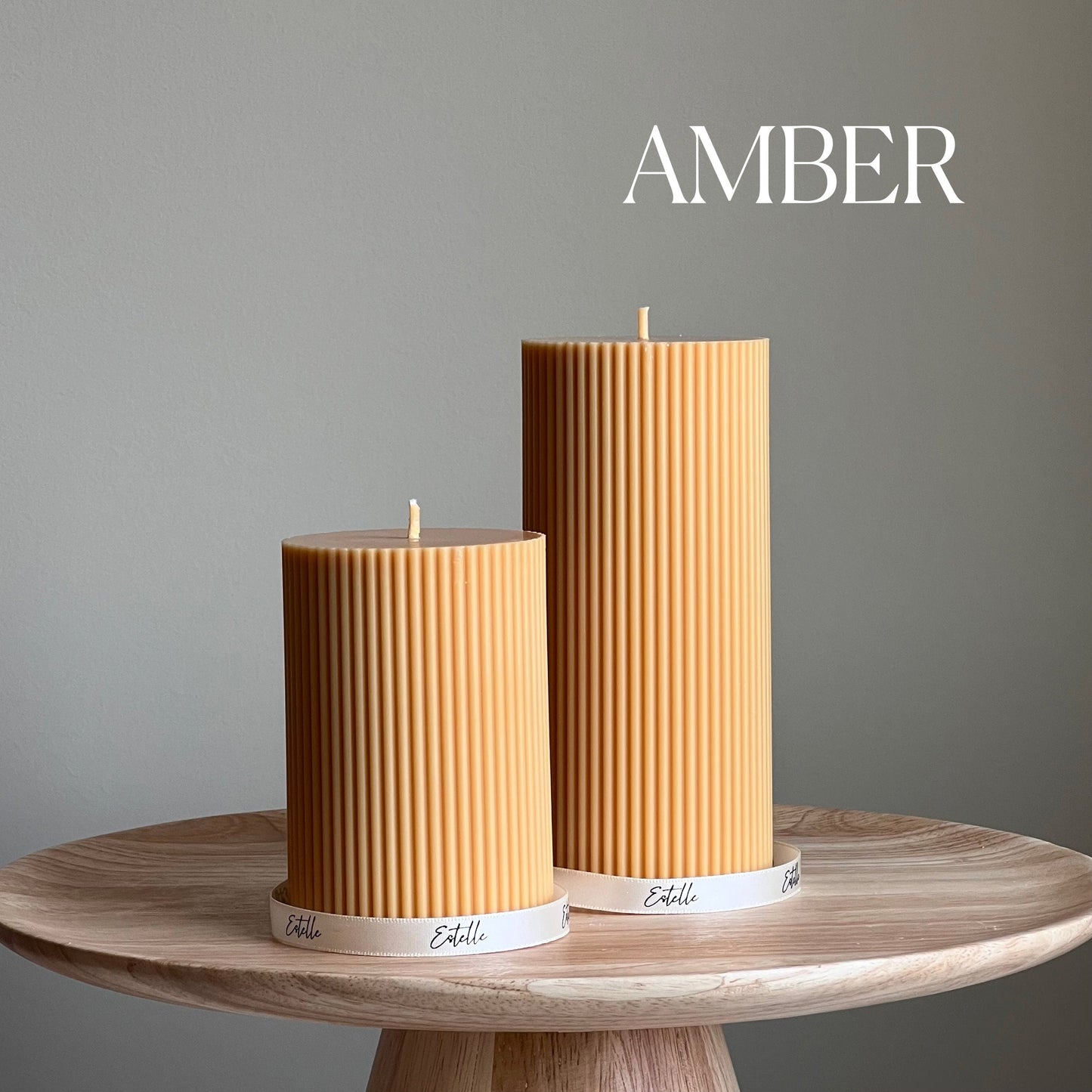 Ribbed Pillar Candle-5
