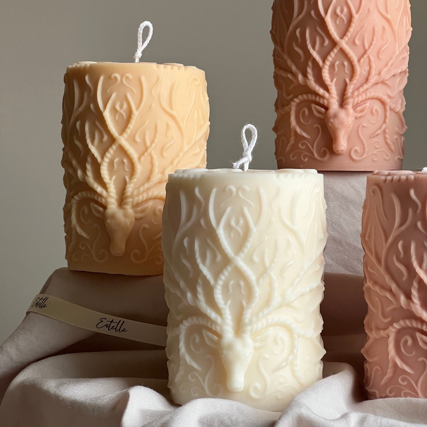 Halloween Deer Pillar Candle-2