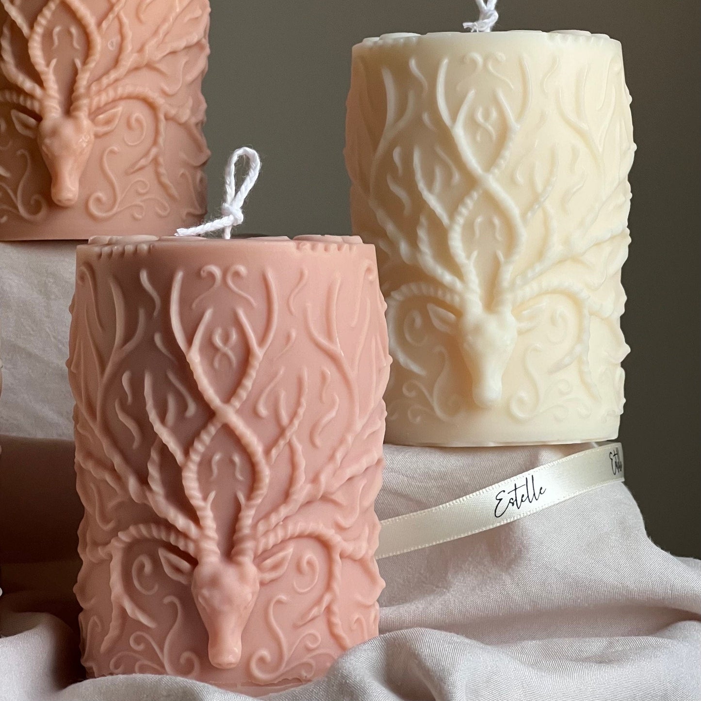 Halloween Deer Pillar Candle-1