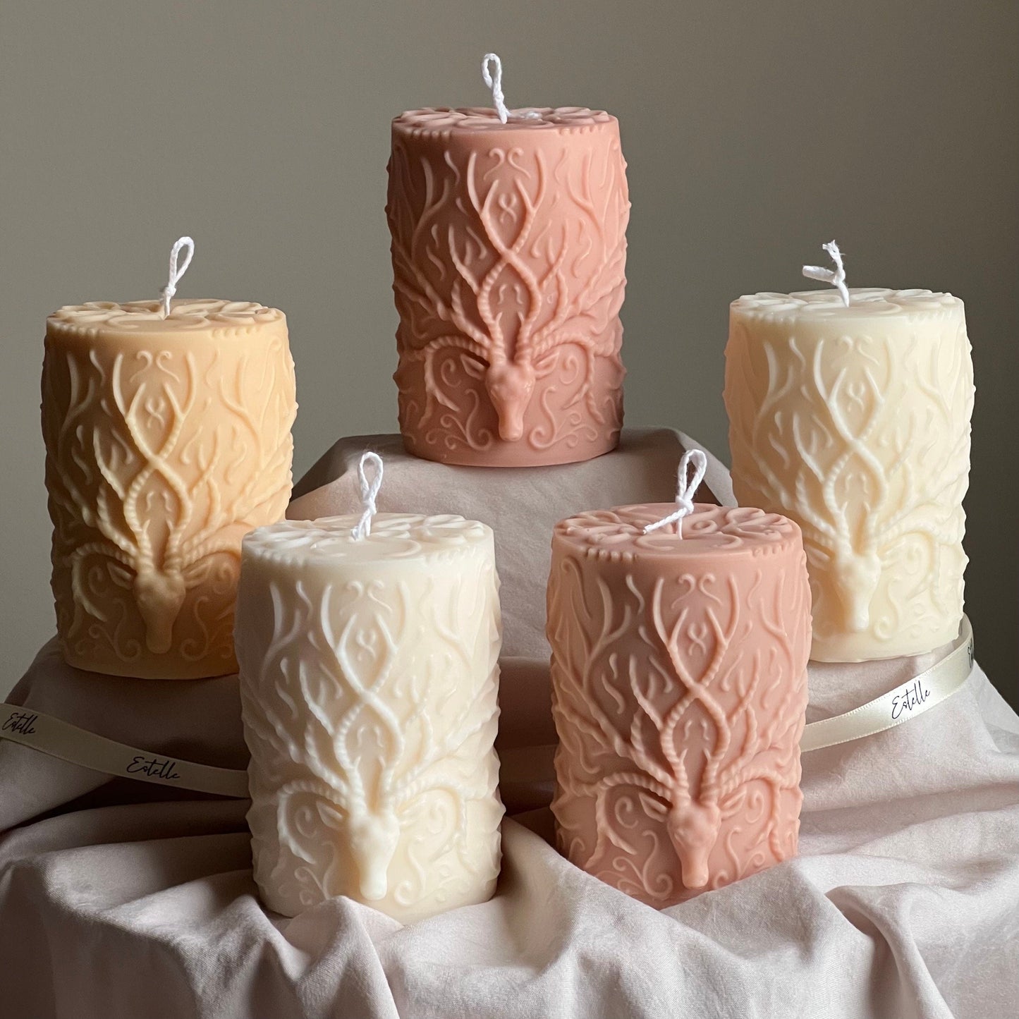 Halloween Deer Pillar Candle-3