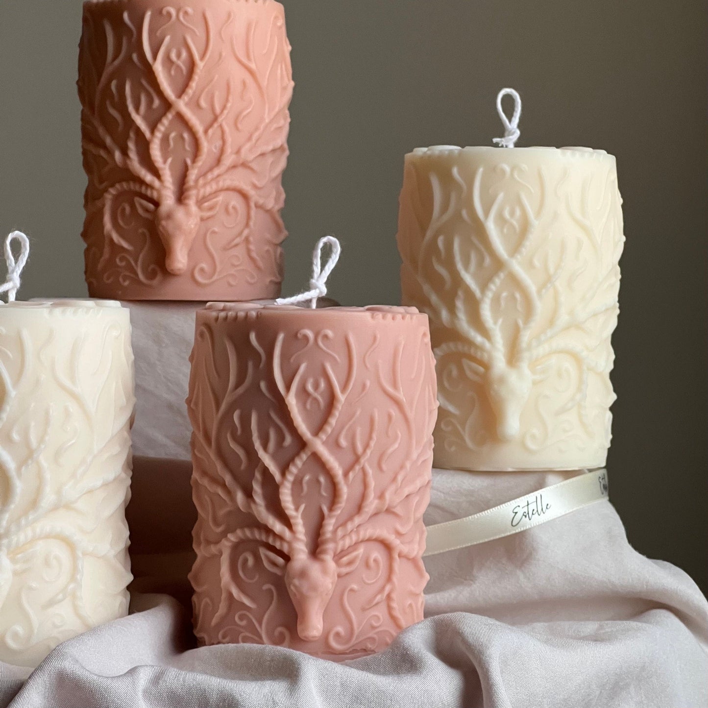 Halloween Deer Pillar Candle-4