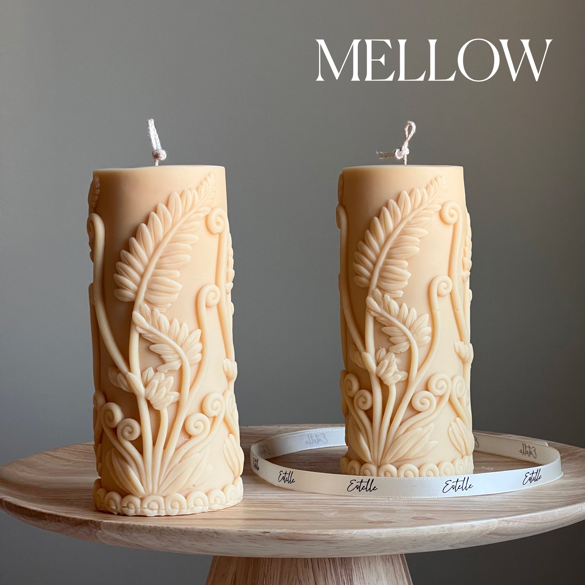 Large Fern Pillar Candle-3