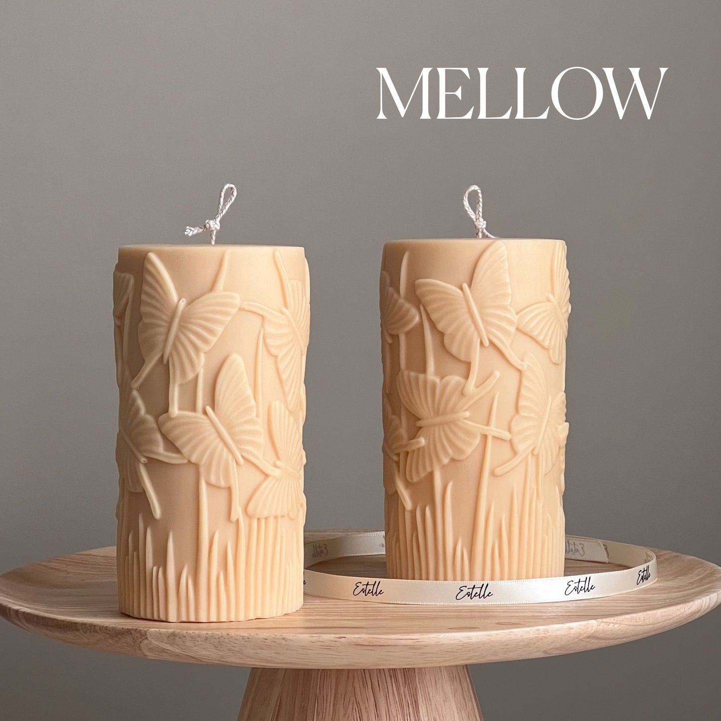 Large Butterfly Pillar Candle-3