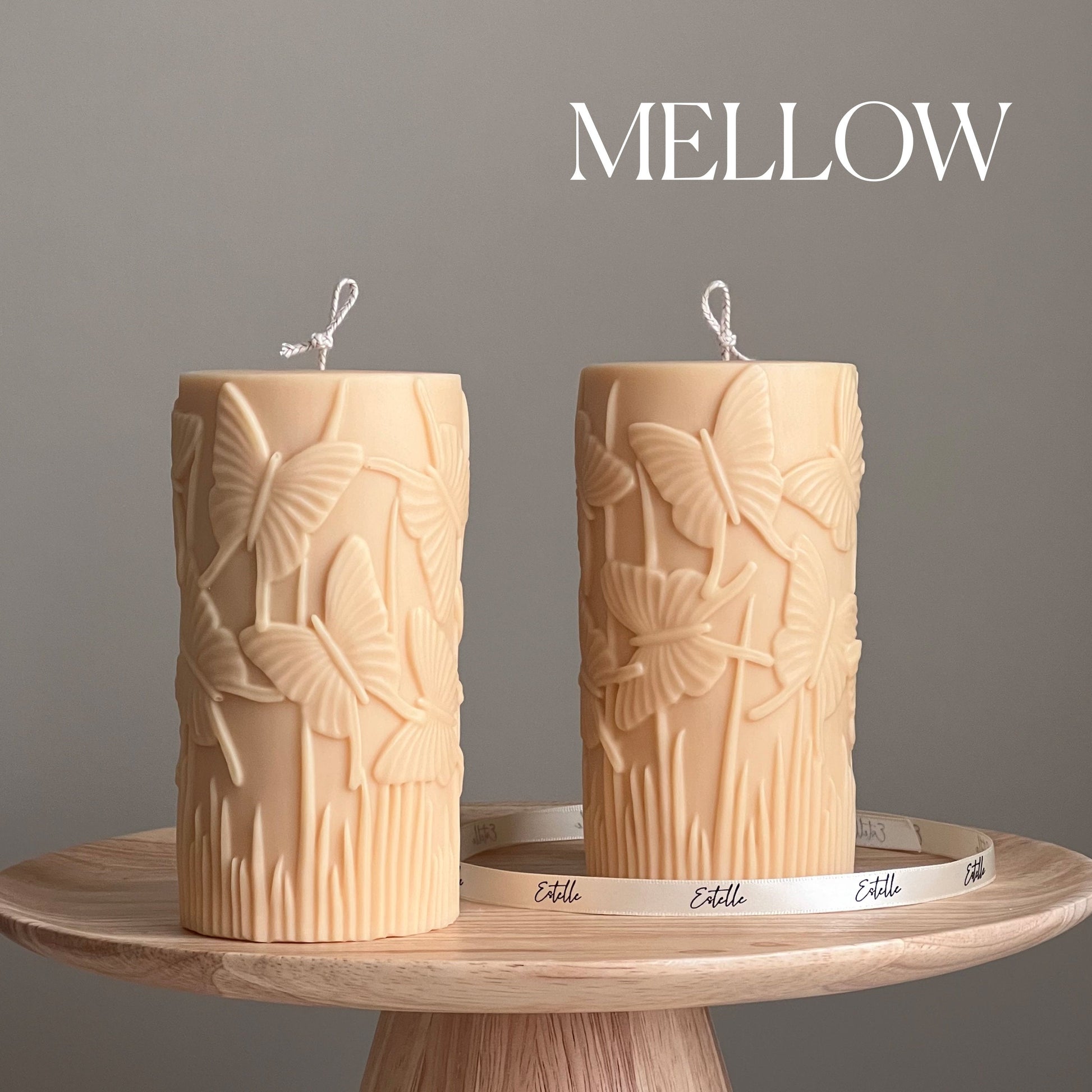 Large Butterfly Pillar Candle-3