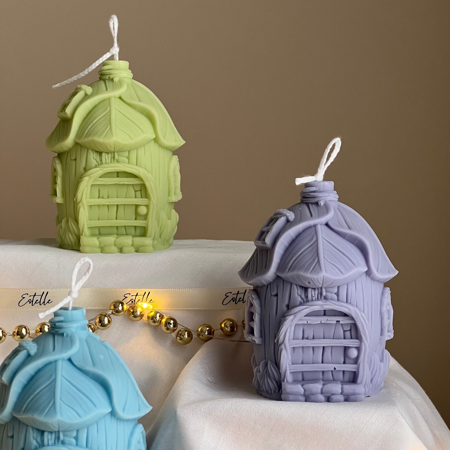 Leaf Christmas House Candle-1