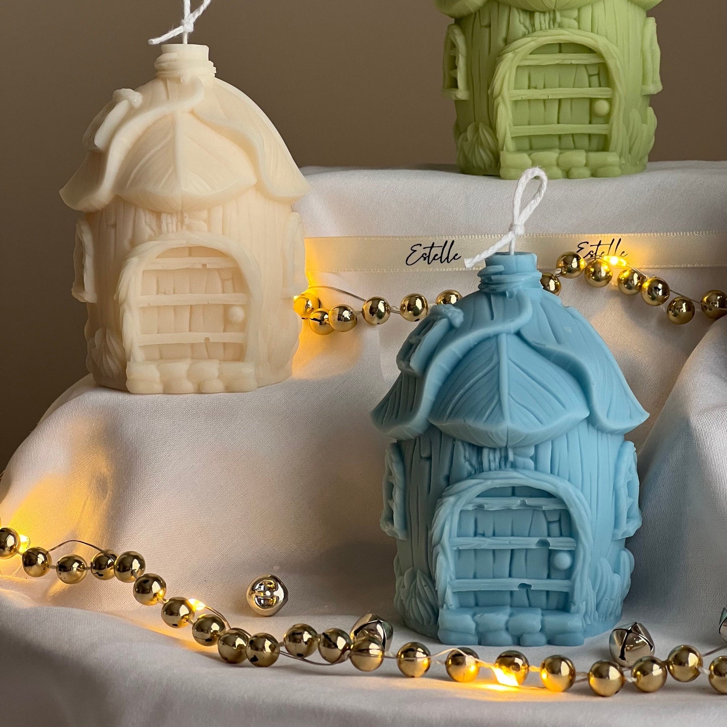 Leaf Christmas House Candle-2