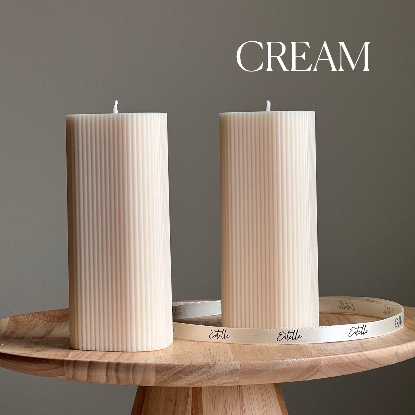 Ribbed Pillar Candle-4