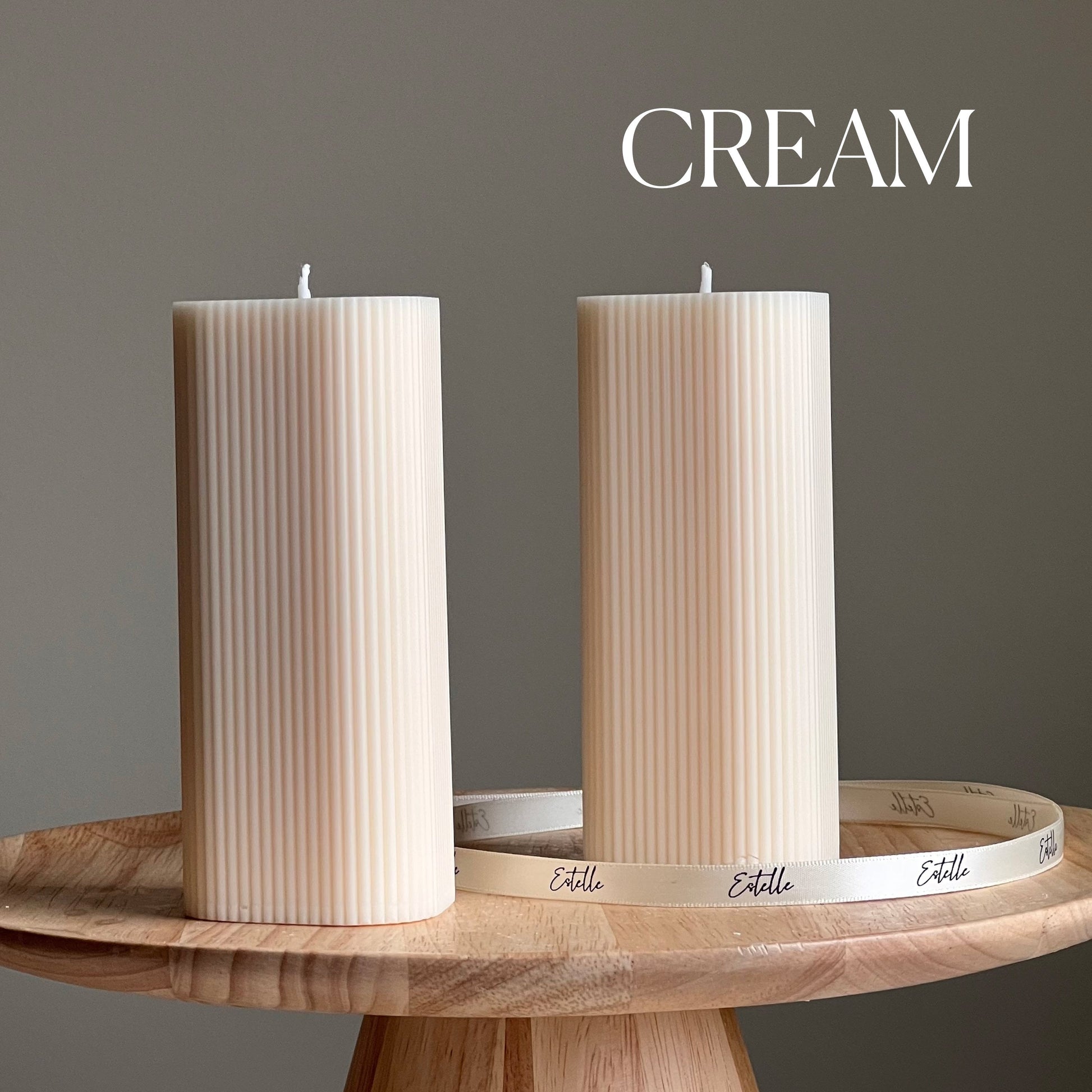 Ribbed Pillar Candle-4