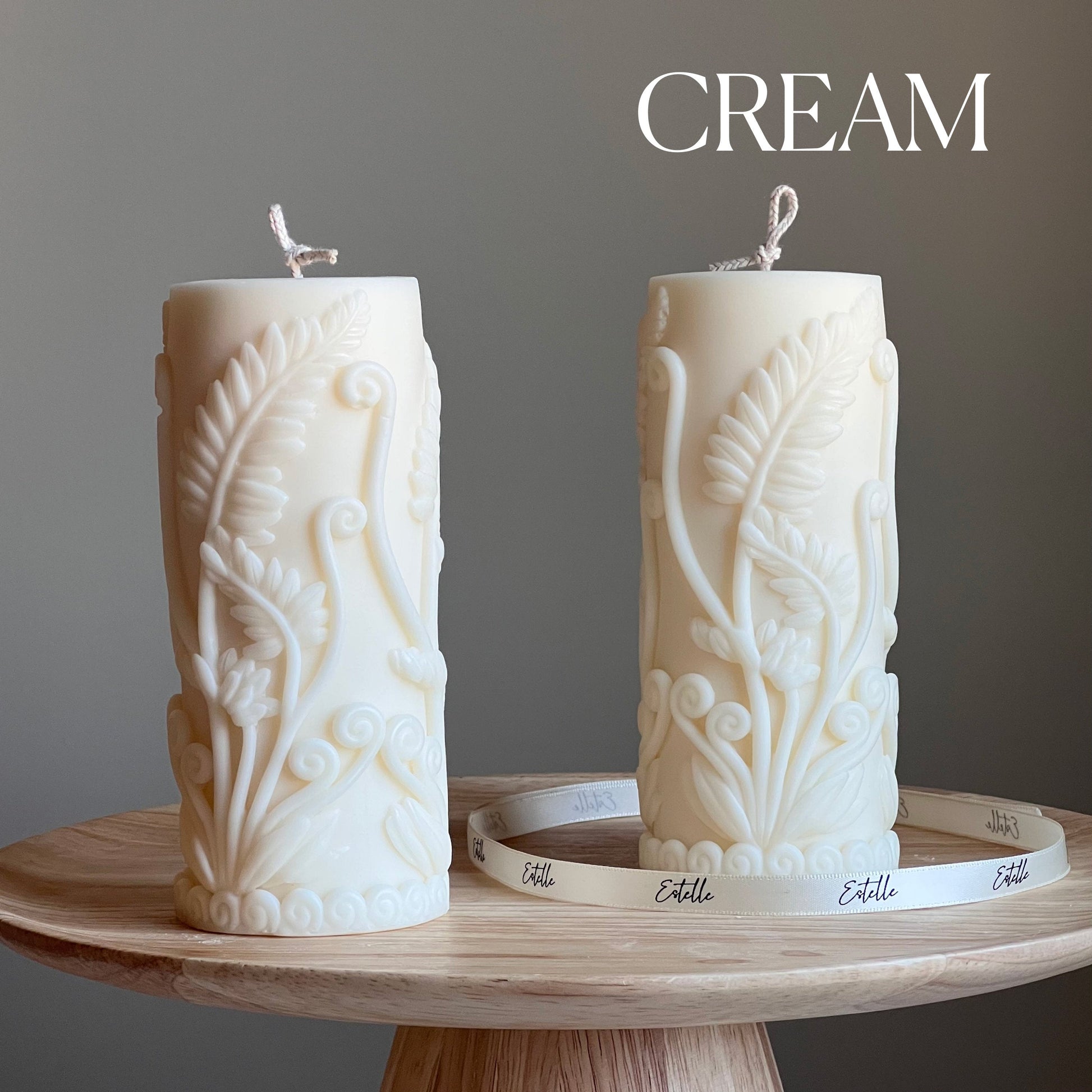 Large Fern Pillar Candle-2