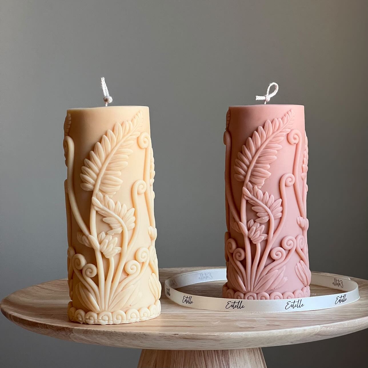 Large Fern Pillar Candle-0