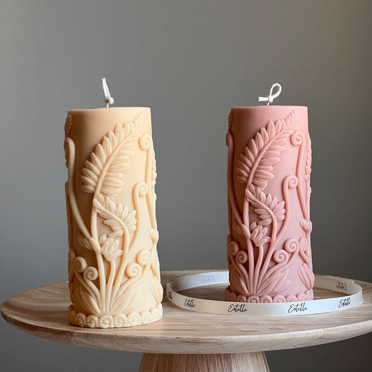 Large Fern Pillar Candle-0