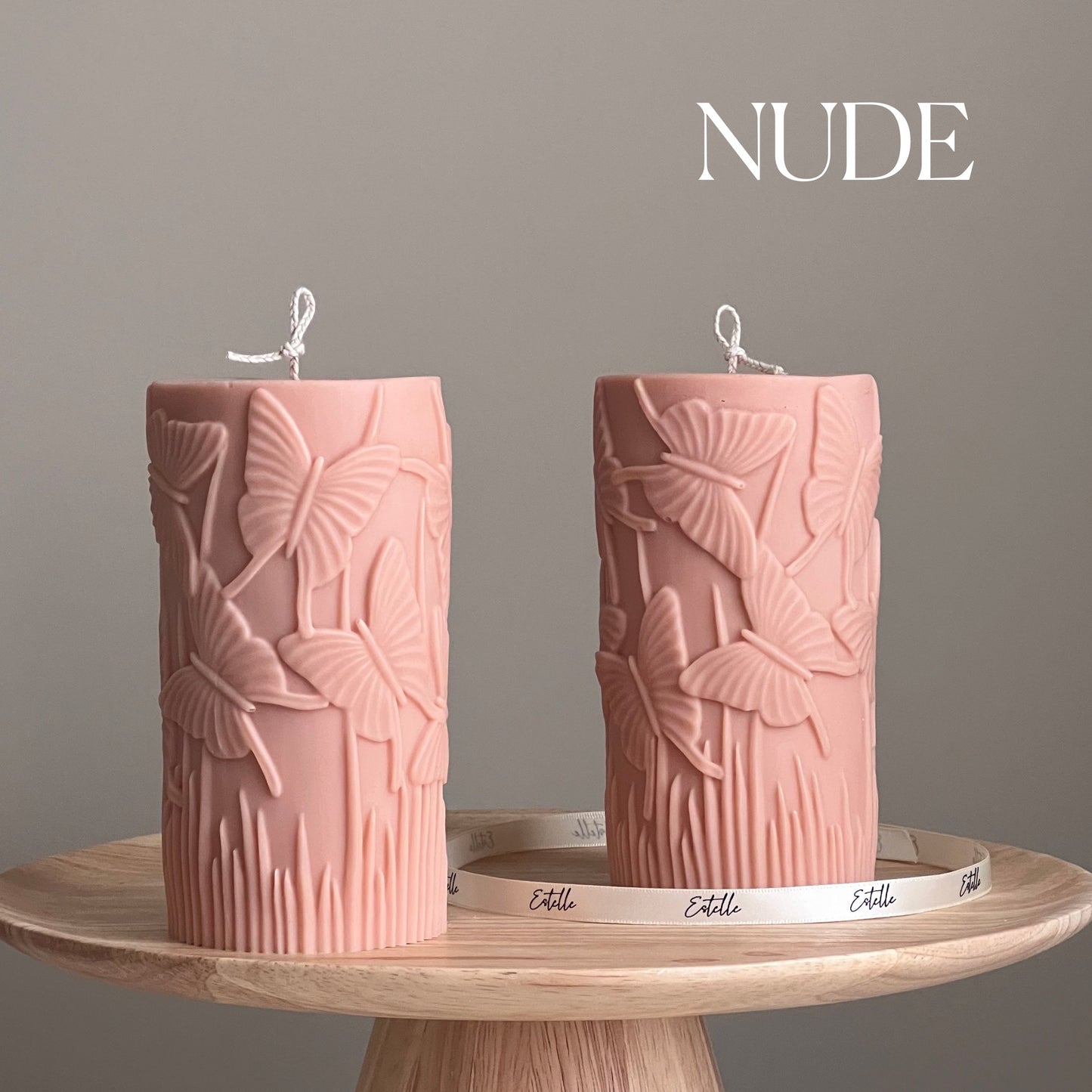 Large Butterfly Pillar Candle-1