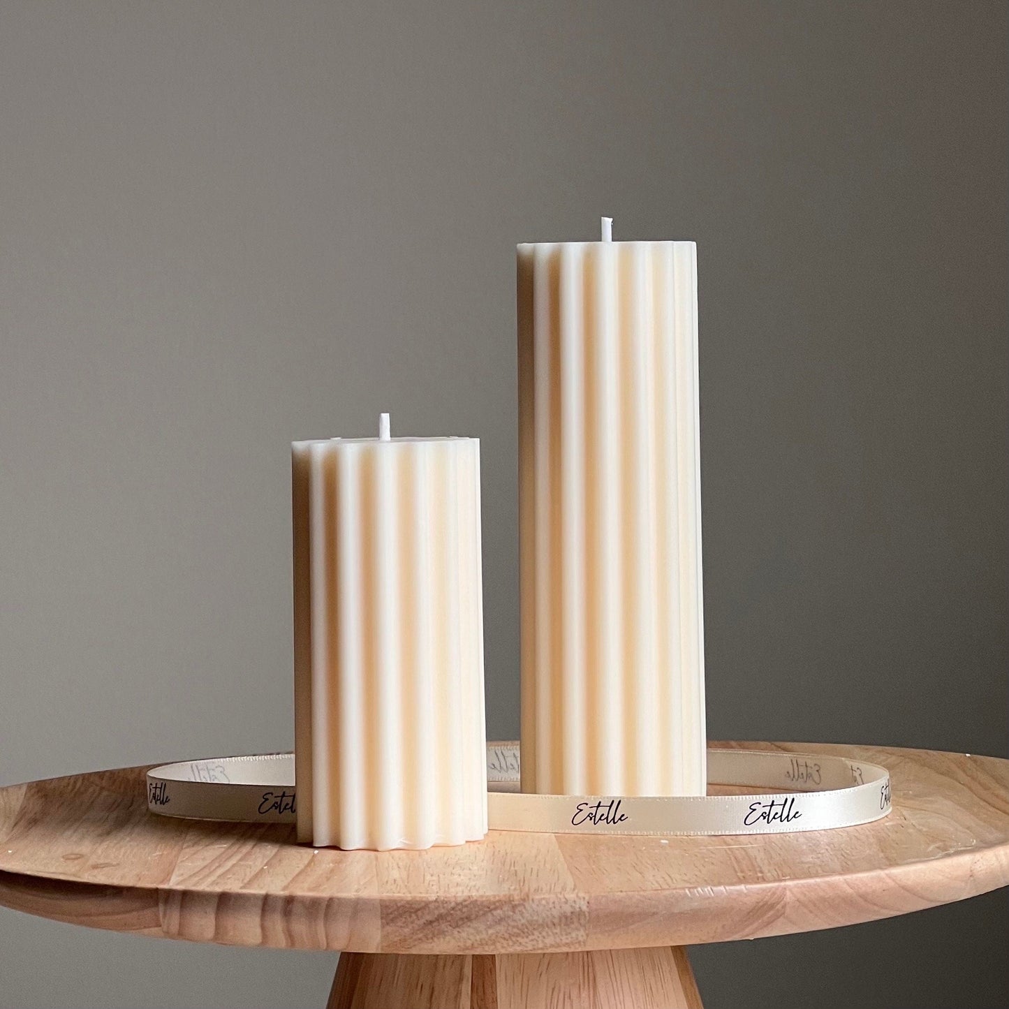 Ribbed Pillar Candle-0