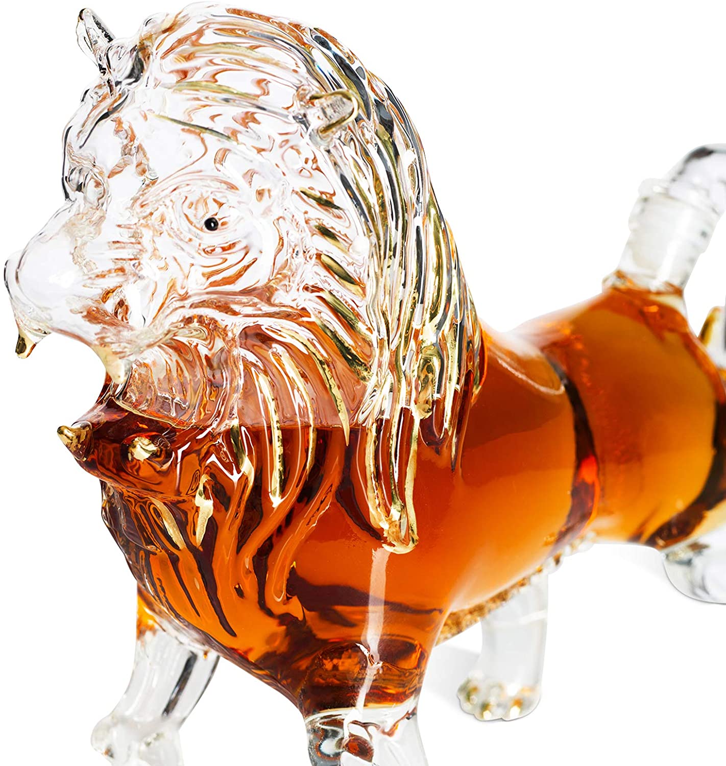 Lion Animal Whiskey and Wine Decanter The Wine Savant - Beautiful Profile of A Lion 500ml - Whiskey, Wine Scotch or Liquor Decanter-2