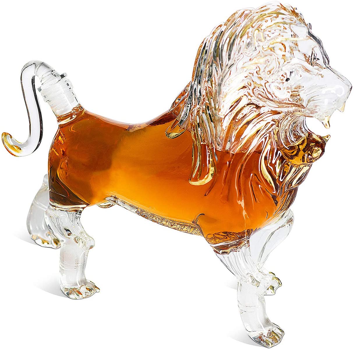 Lion Animal Whiskey and Wine Decanter The Wine Savant - Beautiful Profile of A Lion 500ml - Whiskey, Wine Scotch or Liquor Decanter-3