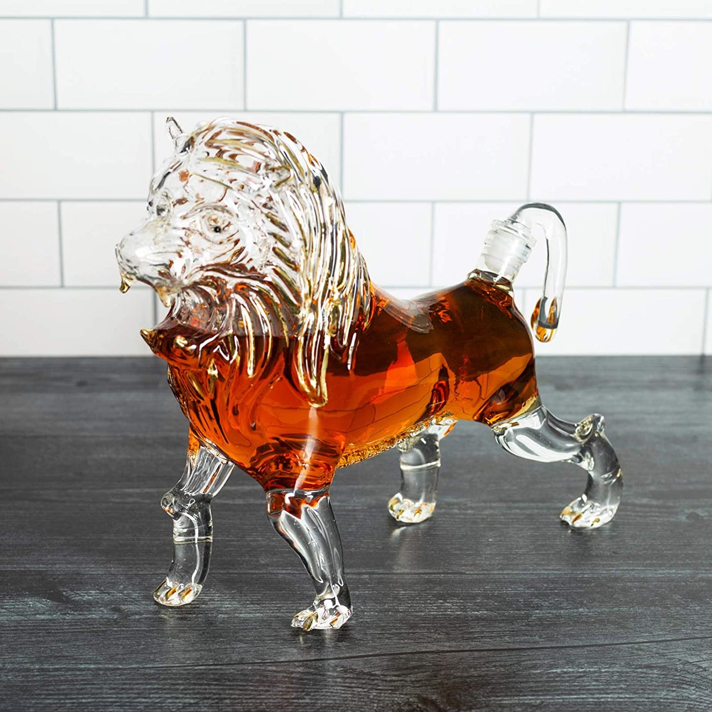 Lion Animal Whiskey and Wine Decanter The Wine Savant - Beautiful Profile of A Lion 500ml - Whiskey, Wine Scotch or Liquor Decanter-1