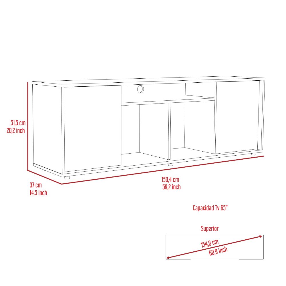Tv Stand for TV´s up 60" Tucson, Four Shelves, Black Wengue Finish-8