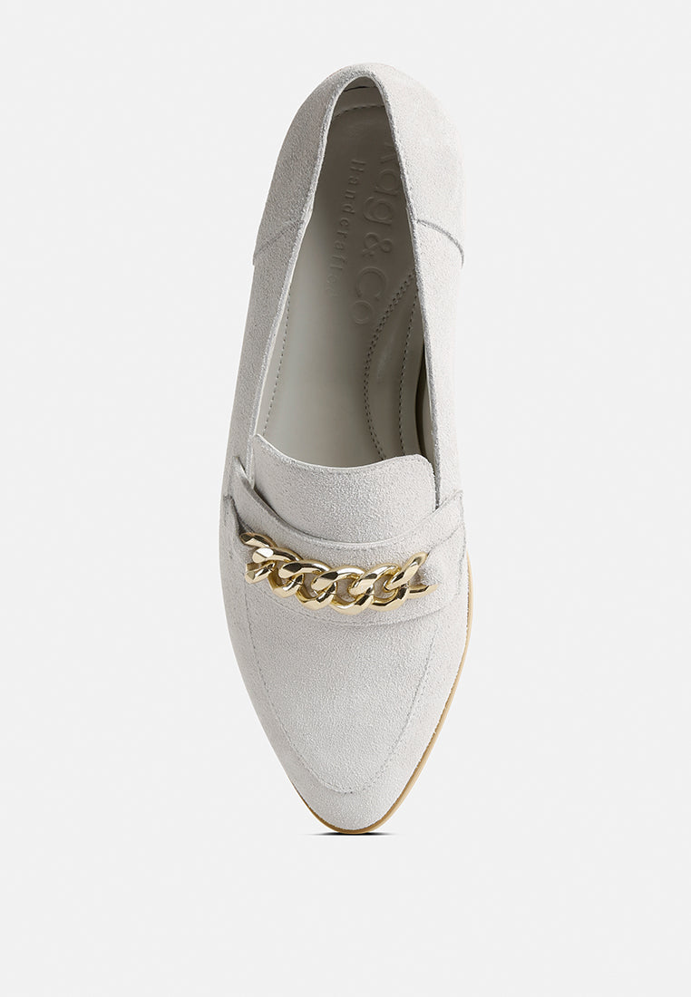 ricka chain embellished loafers-3
