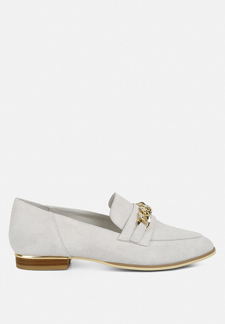 ricka chain embellished loafers-0