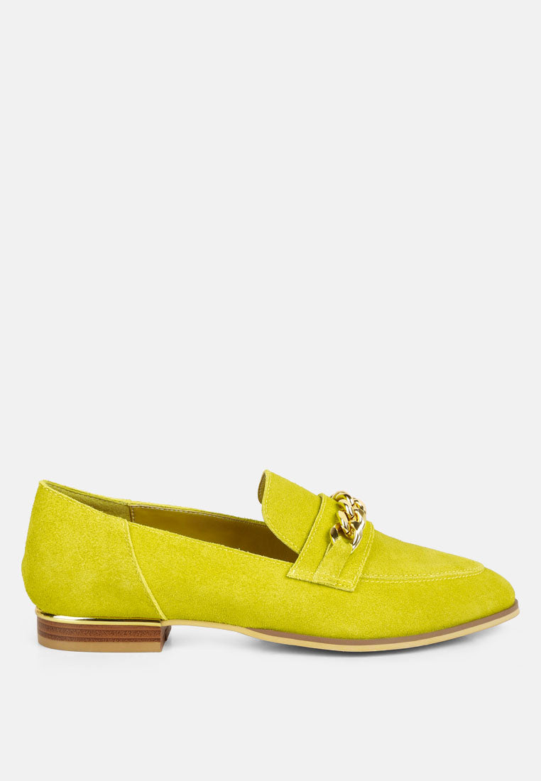 ricka chain embellished loafers-5