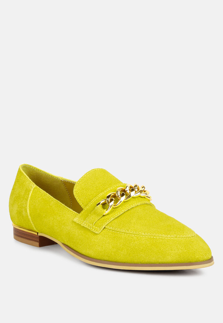 ricka chain embellished loafers-6