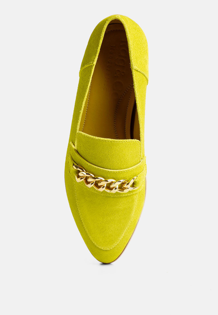 ricka chain embellished loafers-8