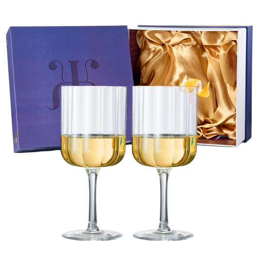 Flower Vintage Wine Glassware - Set of 2-13 oz Colorful Cocktail, Martini & Champagne Glasses, Prosecco, Mimosa Glasses Set, Cocktail Glass Set, Bar Glassware Luster Glasses 7" X 3" (Clear)-0